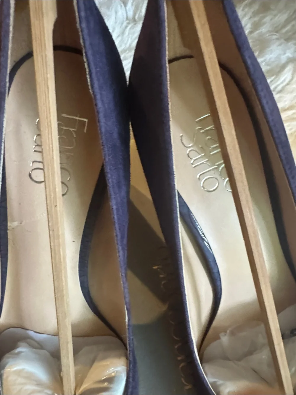 Franco Sarto, Classic Suede Block Heel Pumps - Deep Purple - Size 8.5